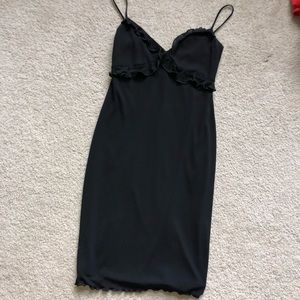 midi black dress